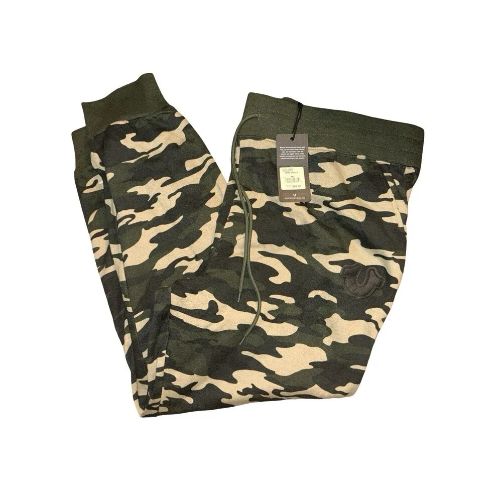 Camo Jogger Sweatpants Men’s XXL True Religion Drawstring Athletic Pants NWT